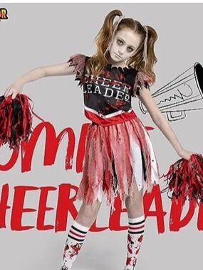 Spooktacular Creations Dreadful Zombie Cheerleader Costume Size Small 5-7